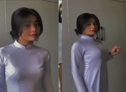 Em áo dài mông tròn phê không chịu nổi